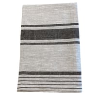 Image 3 of Black Striped Linen Tea Towel