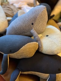 Image 1 of Hand sewn stuffed whale