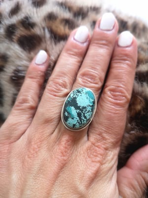 Image of Bague turquoise du tibet - taille 56 - ref. 9656