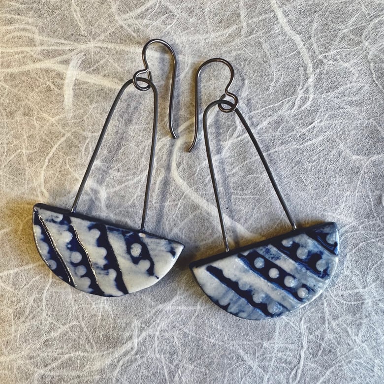 Image of Cobalt and Dots earrings