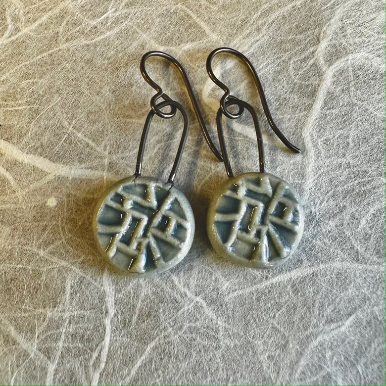 Image of Textured Disc earrings