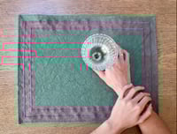 Image 3 of Set of 6 Organic Cotton Placemats Green