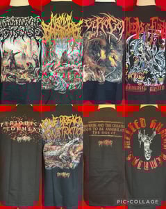 Image of Officially Licensed Guttural Disease/Agonal Breathing/Gerogot/Deeds Of Flesh Cover Art Shirt!!