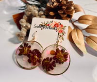Image 4 of Pressed Orange Pollinators on Capiz Shell Earrings