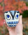 OWL CERAMIC CUP BLACK & BLUE