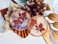 Image 2 of Pressed Red Leaves on Capiz Shells