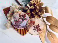 Image 3 of Pressed Red Leaves on Capiz Shells