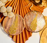 Image 2 of Pressed Gold Fern Tip on Capiz Shells