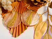 Image 3 of Pressed Gold Fern Tip on Capiz Shells