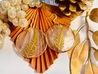 Image 4 of Pressed Gold Fern Tip on Capiz Shells