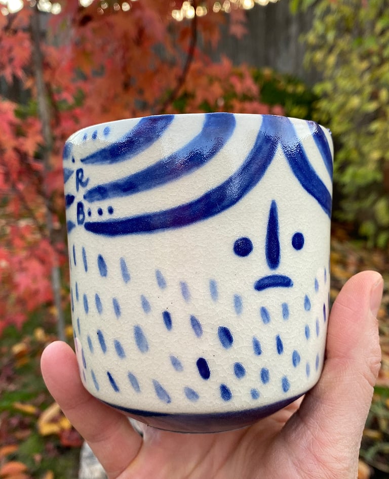 BLUE BEARD HANDMADE CERAMIC CUP Image 4