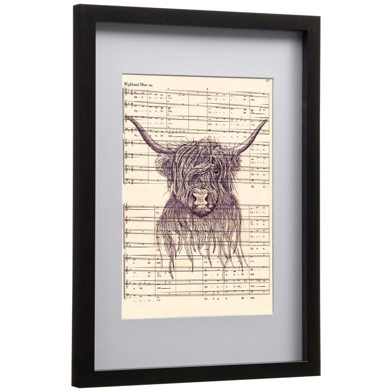 Image of Highland Moo-Sic Framed Print