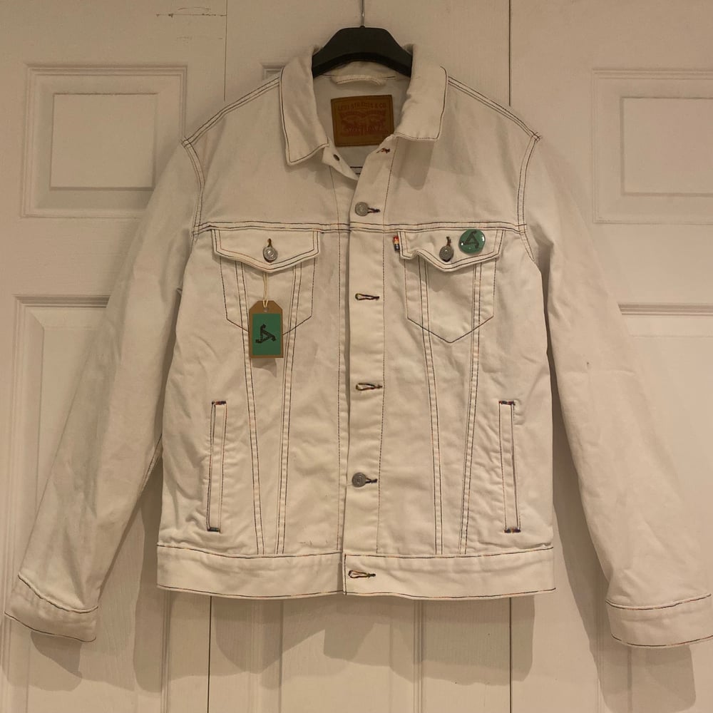 Image of One-Off Levi's White Jean Jacket (Medium)