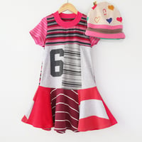Image 4 of superstripe red pink happy 6th birthday 6/7 6 six sixth bday party gift twirl dress courtneycourtney