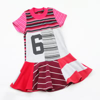 Image 3 of superstripe red pink happy 6th birthday 6/7 6 six sixth bday party gift twirl dress courtneycourtney