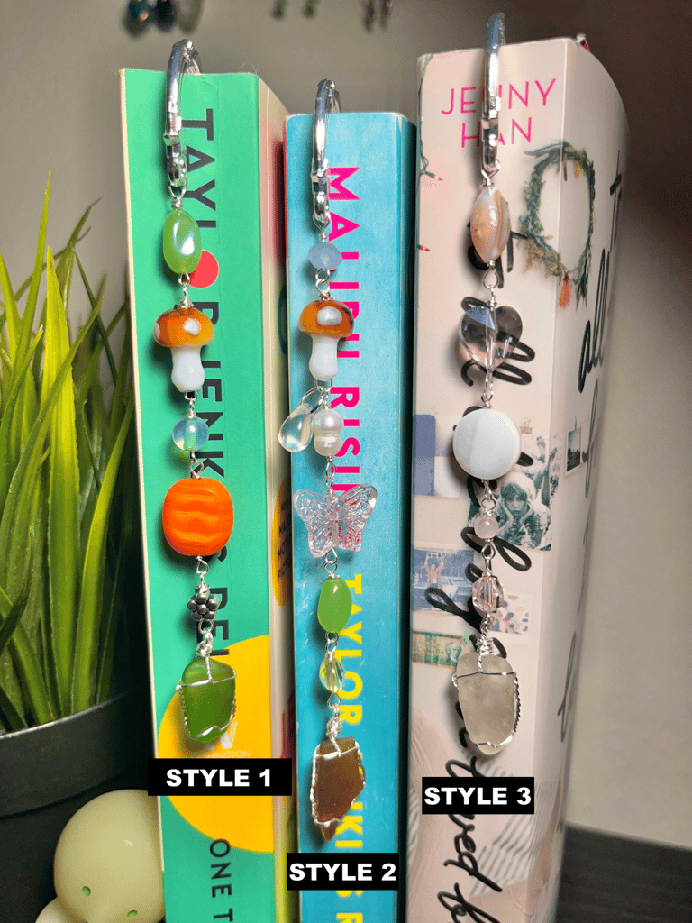 Sea Glass Charm Metal Bookmarks Image 2