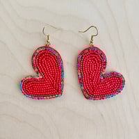 Beaded Heart Earrings