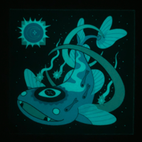 Image 2 of Glow-in-the-Dark Vinyl Sticker: Cosmic Whale