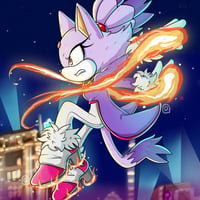 Image 1 of Blaze the Cat Square Print!