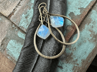 Image 3 of Moonstone brass earrings n8