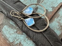 Image 5 of Moonstone brass earrings n8