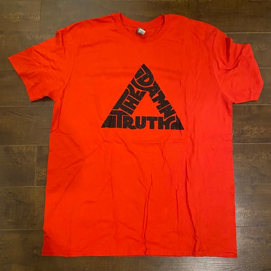 Image of Triangle Logo Black on  Red T-Shirt