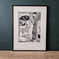 Image 1 of Original Art Deco Pen & Ink Drawing by Alfred E Kerr (The Ulster Beardsley) 1935