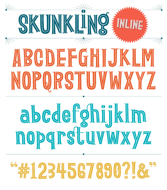 Image of Skunkling Inline Font