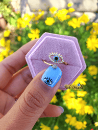 Image 1 of Evil Eye Adjustable Ring 