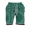 Green Bandana print Mens shorts