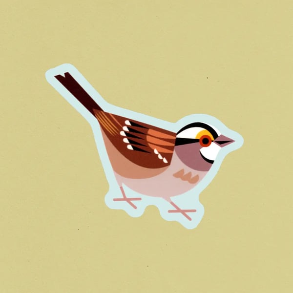 Image of White-throated Sparrow Sticker