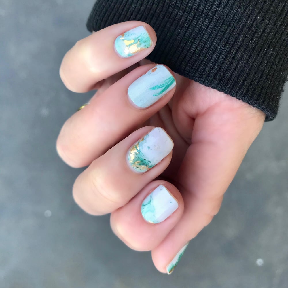 Mint Marble Nail Polish Strip