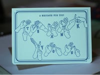 Image 2 of "Thank You!" - Vintage-Inspired Greeting Card - Sign Language Alphabet on Reverse