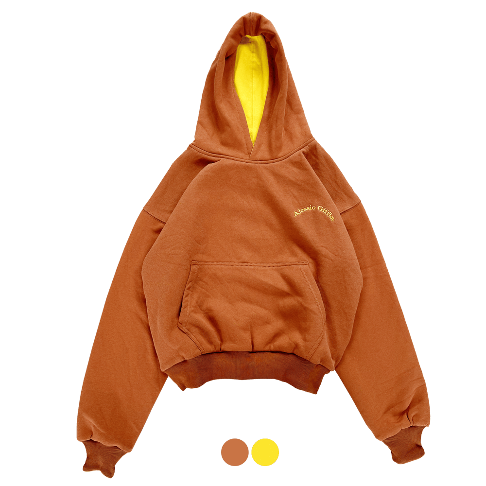 Image of “Fall” (23) in love - rusty orange/ scraper yellow perfect hoodie RESTOCK