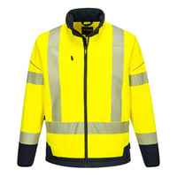 Image 1 of T404 - PW3 Hi-Vis Contrast Softshell (3L) Yellow/Navy -CLEARANCE