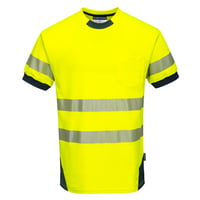 Image 1 of T183 - PW3 Hi-Vis T-Shirt S/S Yellow/Navy -CLEARANCE