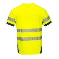 Image 2 of T183 - PW3 Hi-Vis T-Shirt S/S Yellow/Navy -CLEARANCE