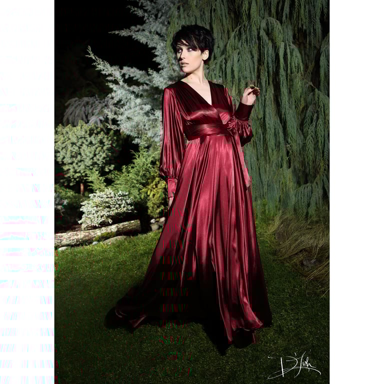 Wine "Beverly" Dressing Gown PRE-ORDER Image 2