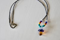 Image 1 of Blue Glass Mushie Necklace
