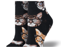 Image 2 of Kitten Hipster Crew Socks