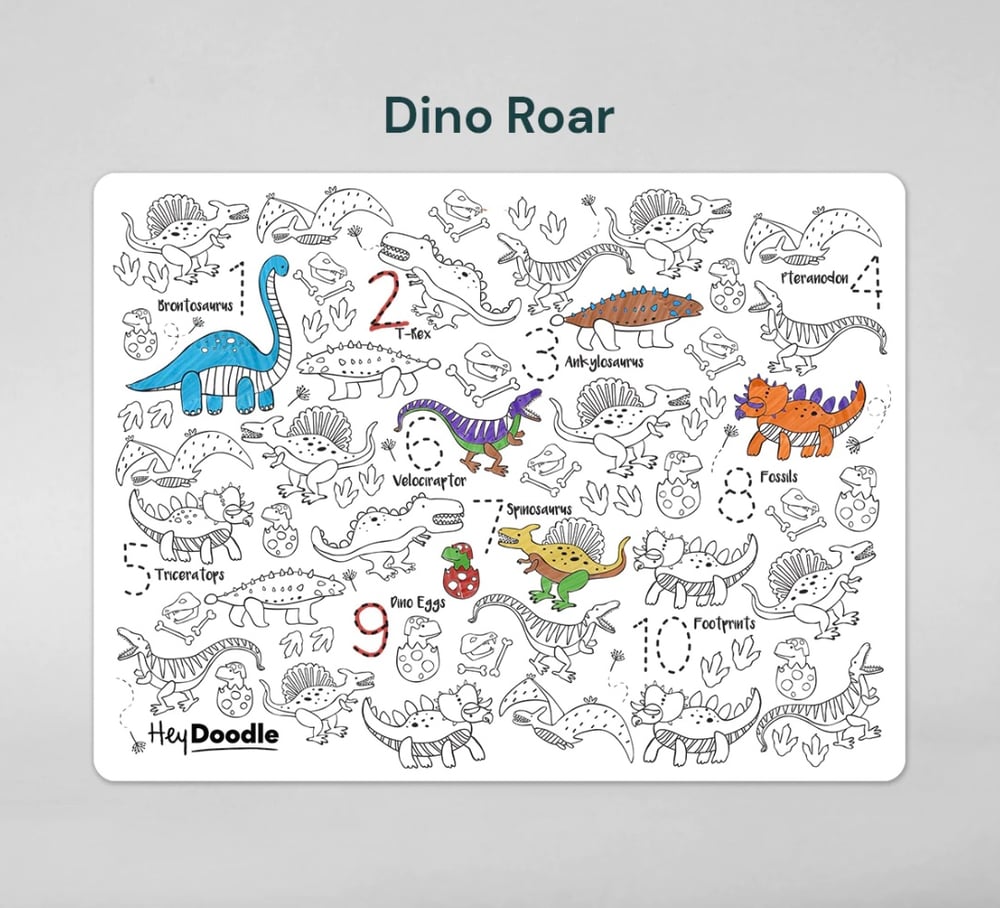 Hey Doodle Reusable Mat Dino Roar