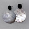 Black Rainbow Shell Earrings (Circle)