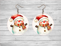 Snowman Earrings - Round