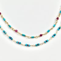 Image 1 of Ruby and Turquoise Chains