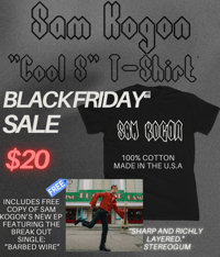 Sam Kogon "Cool S" T-Shirt + FREE CD (BLACK FRIDAY SALE)