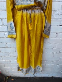 Image 4 of  M/L Sari PJ / Lounge set with Bag tassle yellow