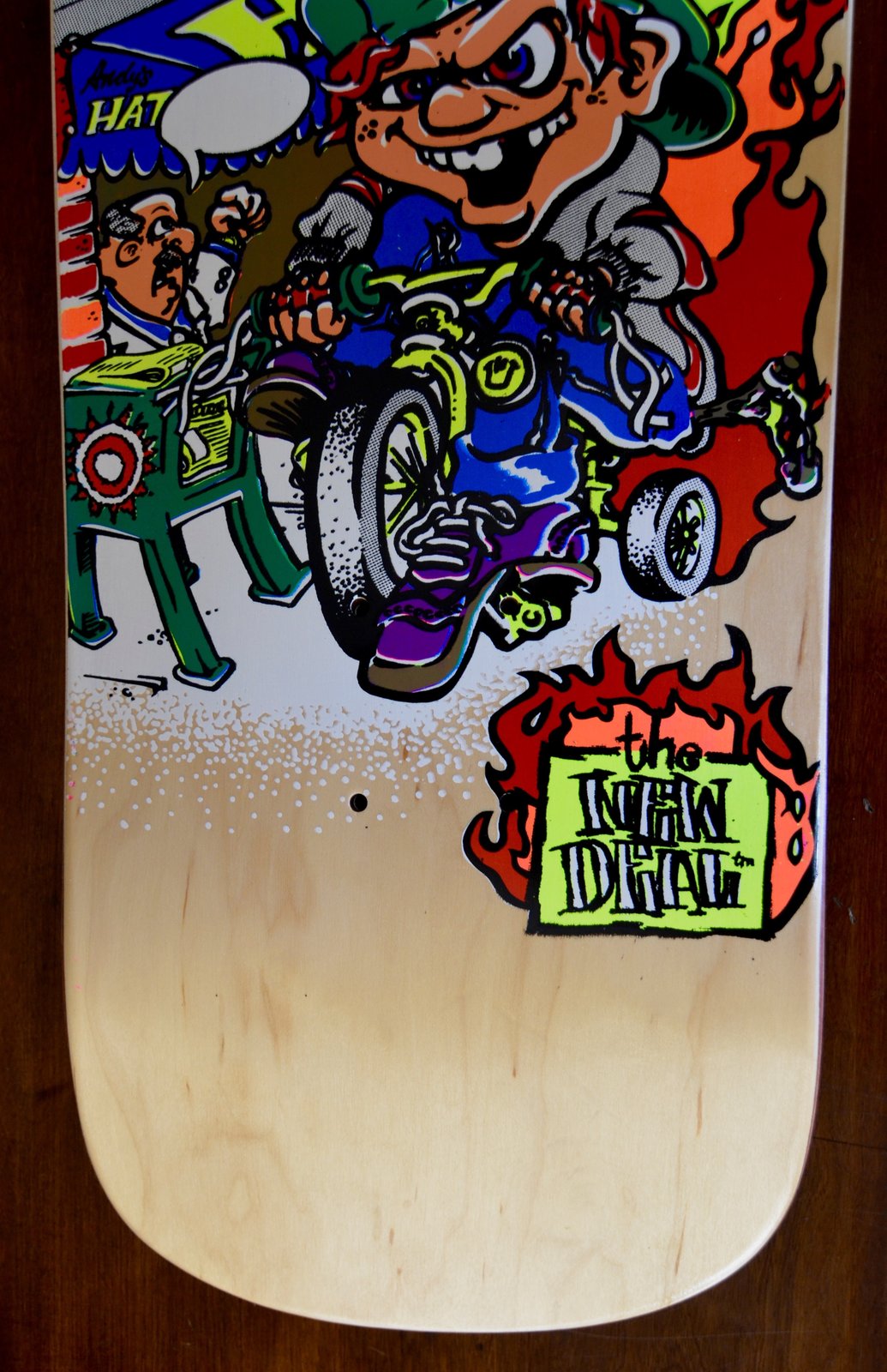 NEW DEAL SKATEBOARD DECK - TRICYCLE KID - SCREENED | SKATEBOARDS