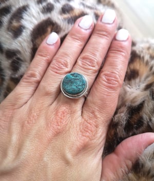 Image of Bague turquoise du tibet - taille 56 - ref. 9658