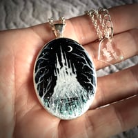 Image 3 of Winter Castle at Midnight Resin Pendant