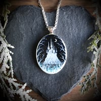 Image 1 of Winter Castle at Midnight Resin Pendant